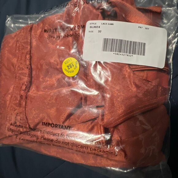 Ruby Ribbon Lace Cami Terracotta Snake New Size 32 - Picture 6 of 6